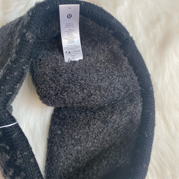 Lululemon Women's Ombre Knit Textured Ear Warmer Black/Graphite Grey New - Picture 4 of 4